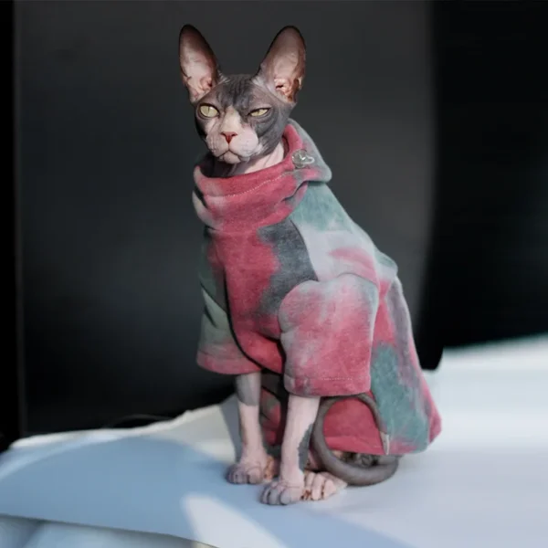 Jaqueta de Lã com Capuz para Gato Sem Pelo – Roupas Outono/Inverno para Sphynx e Devon Rex | Skive Shop